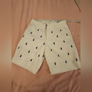 Polo by Ralph Lauren White Flat Front Shorts